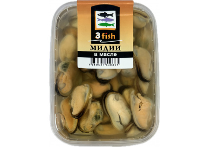 Мидии в масле, 190г