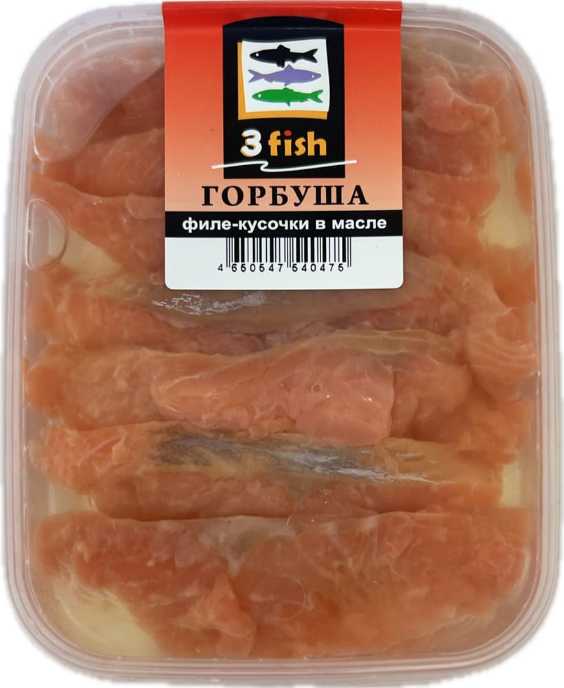 Горбуша филе-кусочки в масле, 170г