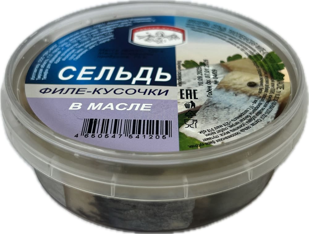 Сельдь филе-кусочки в масле, 120г