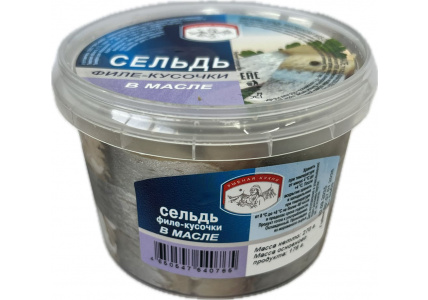 Сельдь филе-кусочки в масле, 270г